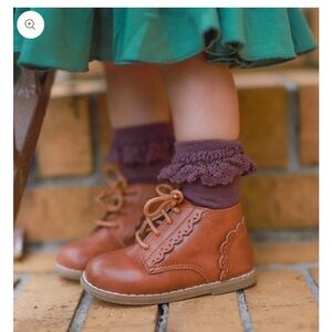 Brown Leather Kids Boots Tiny Toes Nation Weathered Lola